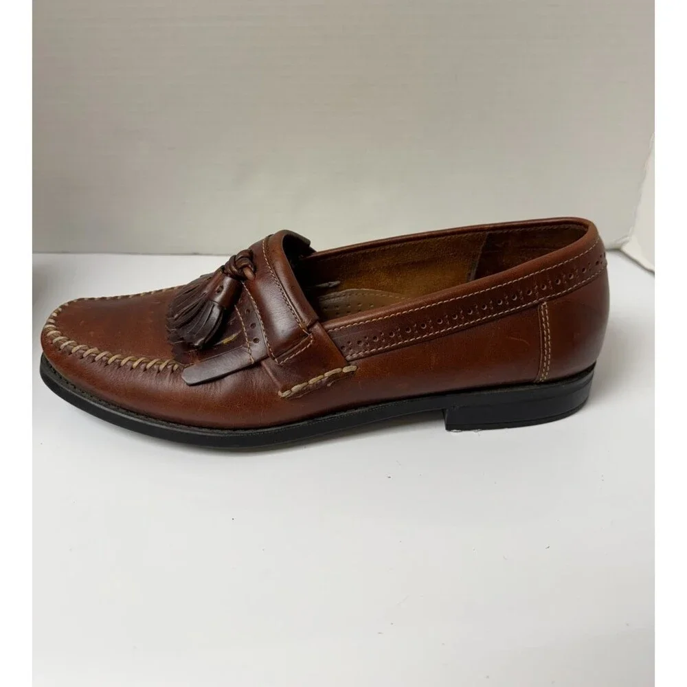 GH Bass Weejuns Kiltie Tassel Men's Loafer 10.5 D Brown